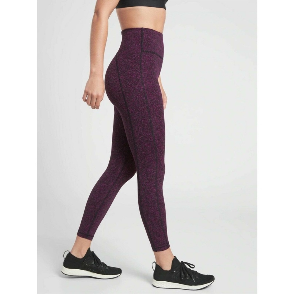 Athleta Ultimate Stash Textured 7/8 Tight size XL Purple black